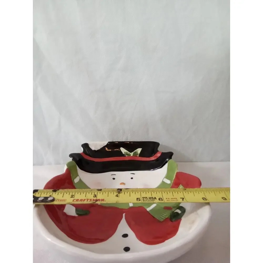 Snowman‎ Santa Claus Christmas Serving Dish Candy Dish Ceramic